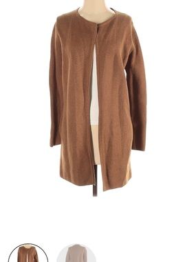 J. Crew Long Open-Front Knit Cardigan in Brown